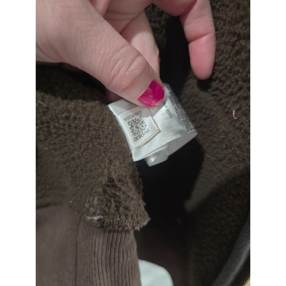 Vintage Salomon Jacket Hoodie Full Zip Heavy Brown Women L Y2K Split Hood - Picture 10 of 14